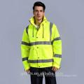 2018 Mais Excelente Qualidade Amarelo Hi Vis Workwear Parka Alta Visibilidade Refelctive Segurança Inverno Acolchoado Trabalho Jaqueta com Capuz